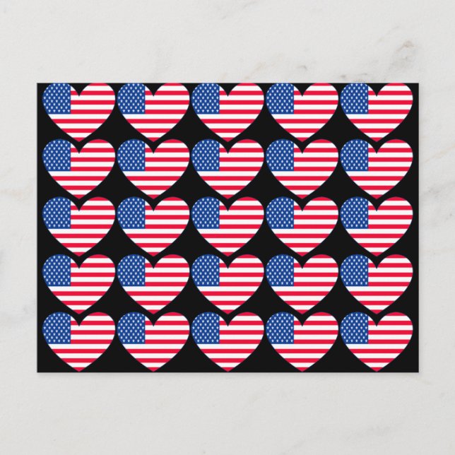 Carte Postale American Flag Heart (Devant)