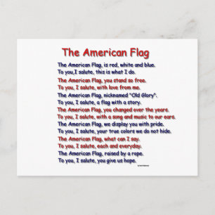 Carte postale American Flag Poem