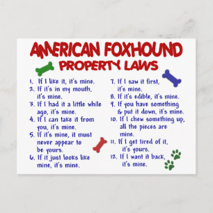 Carte Postale AMERICAN FOXHOUND Propriété Lois 2