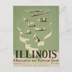 Carte Postale American Guide Series Volume On Illinois.