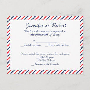 Carte postale American Hearts Wedts RSVP