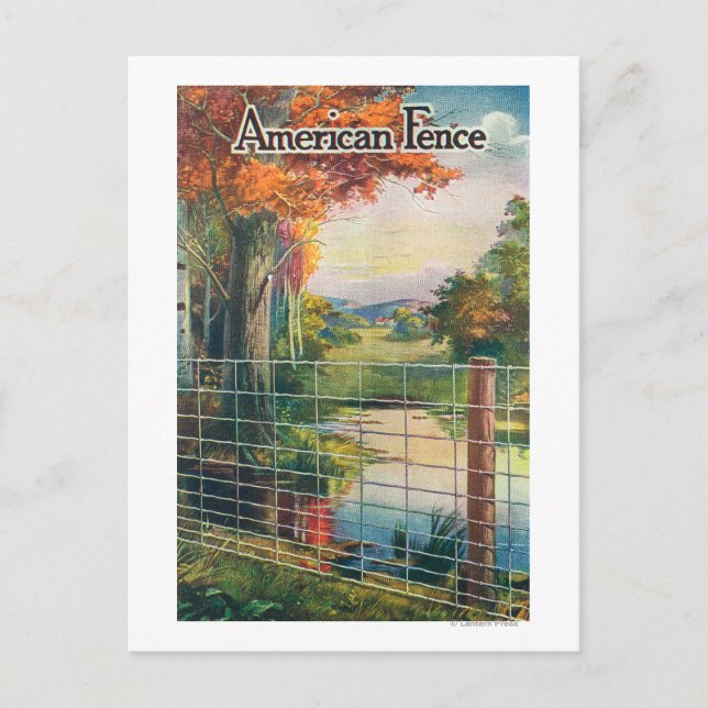 Carte Postale American Steel & Wire Co Fence Road Scene (Devant)