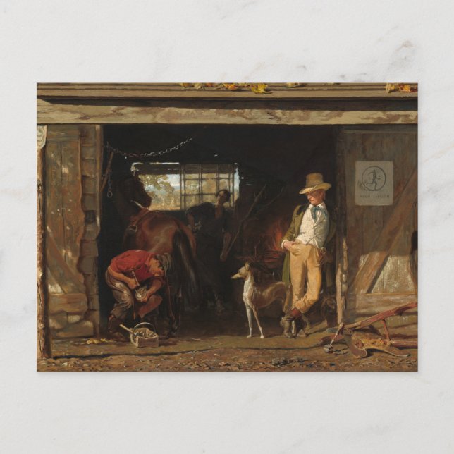 Carte Postale American WildWest Blacksmith et Cowboy (Devant)