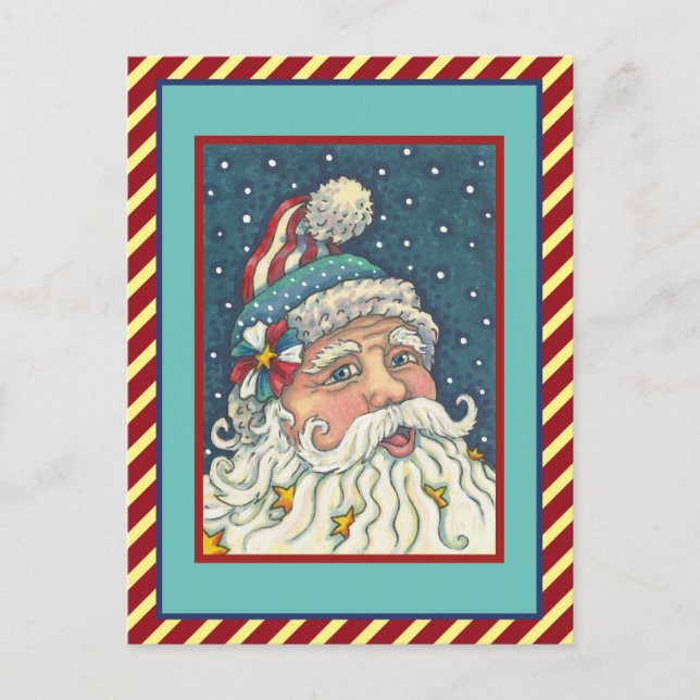 CARTE POSTALE AMERICANA ST. NICK, PÈRE NOËL PATRIOTIQUE NOËL (Devant)
