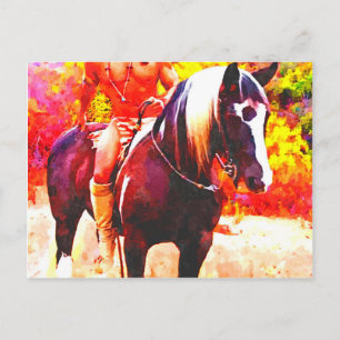 Carte Postale Amérindien à Horseback