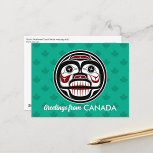 Carte Postale Amérindien Noir Haida Art Peau de pleurs
