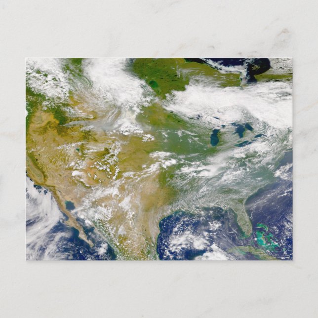 Carte Postale Amérique Du Nord Avec Fumée Visible Dans Les Endro (Devant)