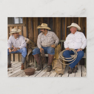 Carte Postale Amérique du Nord, États-Unis. Cowboys se détendant