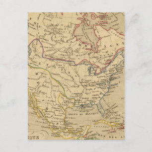 Carte Postale Amerique Septentrionale en 1840