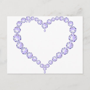 Carte Postale Amethyst Gem heart