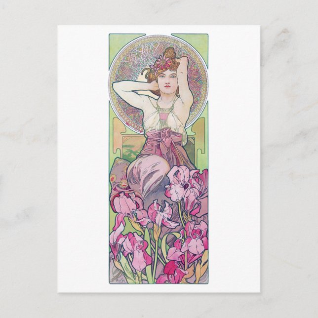 Carte Postale Améthyste (Quatre Bijoux), Alphonse Mucha (Devant)