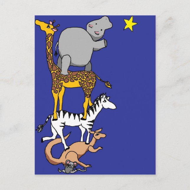 Carte Postale ami animal et étoile (Devant)