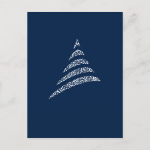 Carte Postale Amiable Arbre de Noël Artistique Monochrome