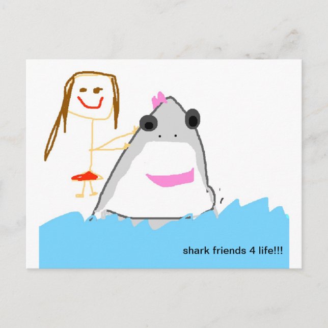 Carte Postale amis des requins (Devant)