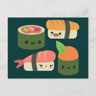 Carte Postale Amis du Sushi