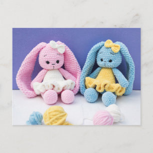 Carte Postale Amis lapins au crochet – Art de collection