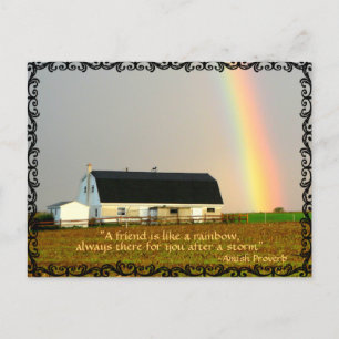 Carte Postale Amish Rainbow. Proverbe d'amis.