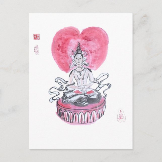 Carte Postale Amitabha Bouddha Coeur (Devant)