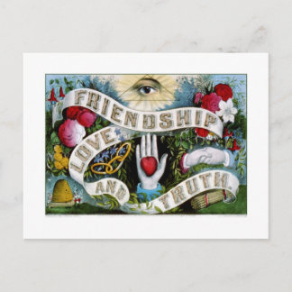 Carte Postale Amitié, amour et vérité (1874)