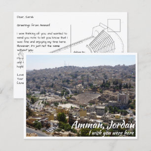 Carte Postale Amman Jordan avec théâtre romain de Afar