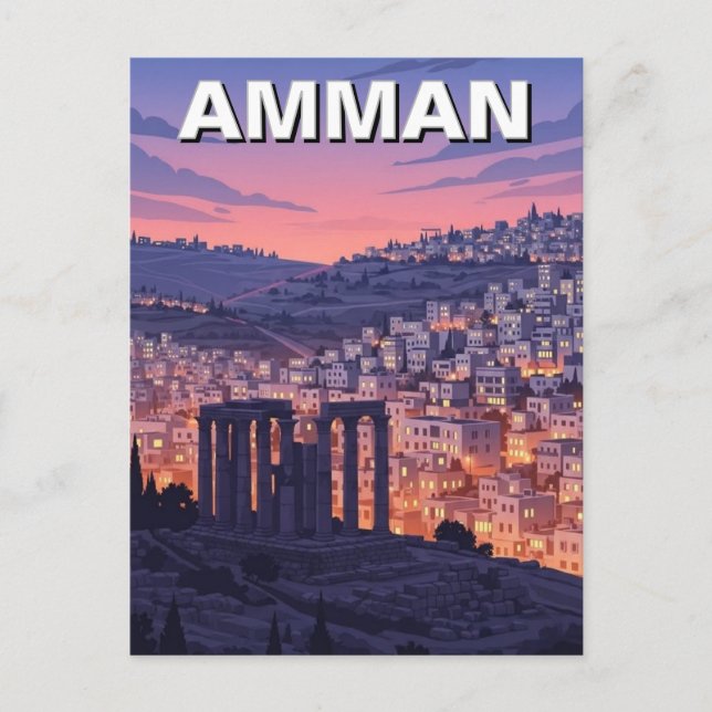 Carte Postale Amman Jordan Travel (Devant)