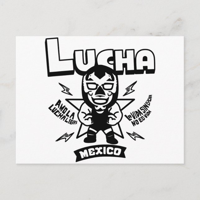 CARTE POSTALE AMO LA LUCHA LIBRE#5 (Devant)