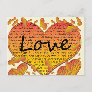 Carte Postale Amour 1 Corinthiens 13 Cœurs