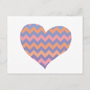 Carte Postale amour chevron - coeur