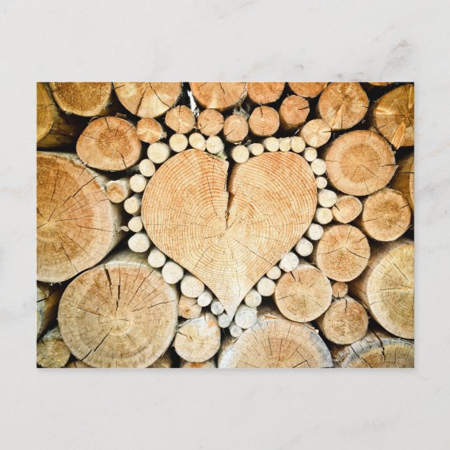 Carte Postale Amour, coeur, bois mosaïque (Devant)