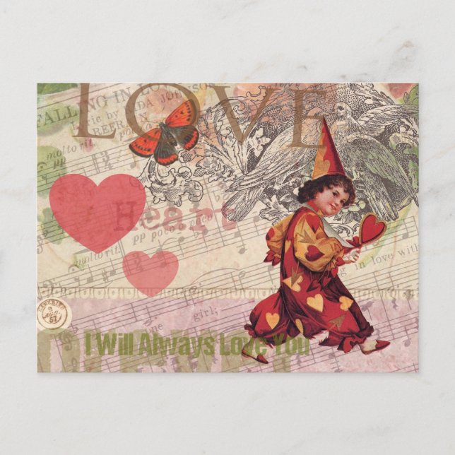 Carte Postale Amour Coeur Chéri Saint Valentin Chérubin (Devant)