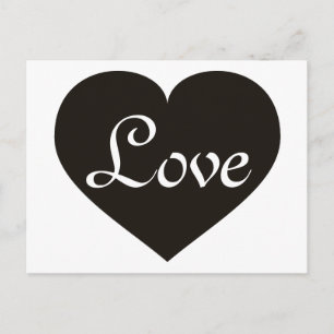 Carte Postale Amour Coeur noir
