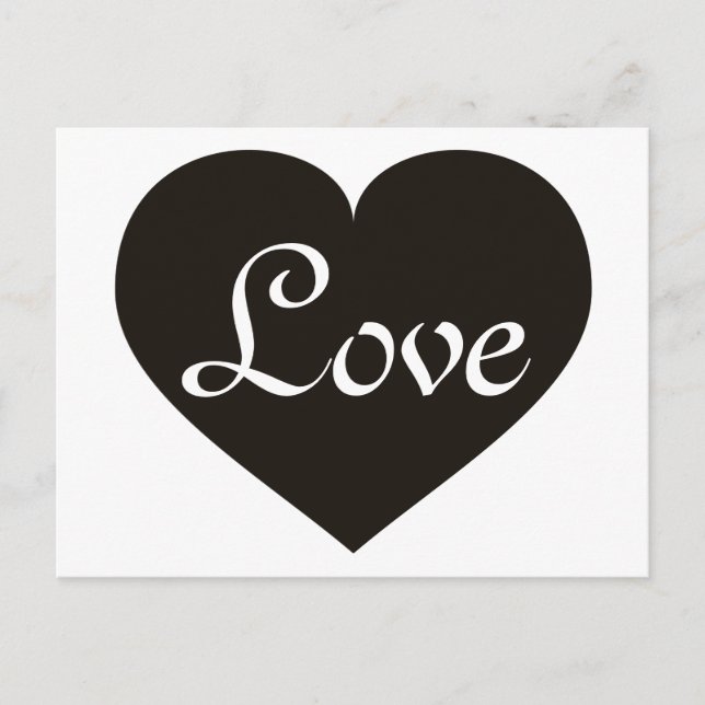 Carte Postale Amour Coeur noir (Devant)