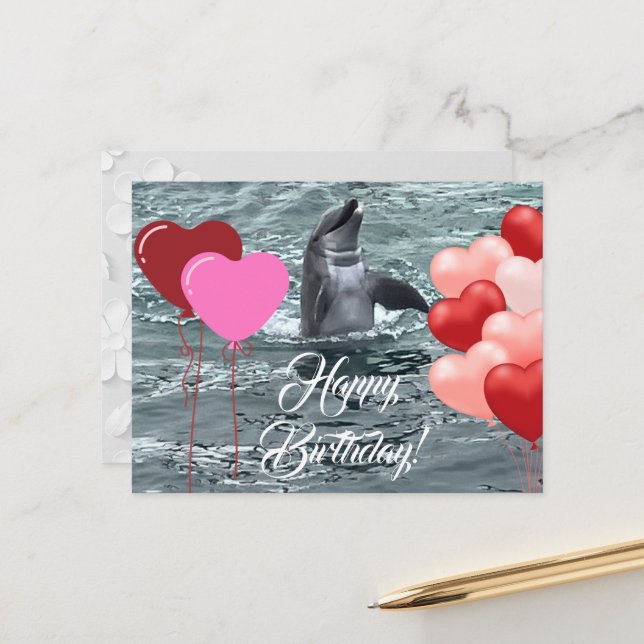 Carte Postale Amour d'anniversaire (Devant/Arrière en situation)