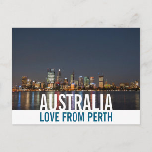 Carte Postale Amour d'Australie : la vue nocturne sur la ville d
