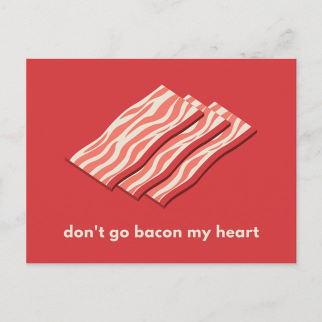 Carte Postale Amour de Bacon Illustré Rouge (Devant)