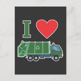 Carte Postale Amour de Camion à Ordures Enfants Déchets Recyclag