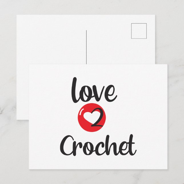 Carte Postale amour de crocheter (Devant / Derrière)