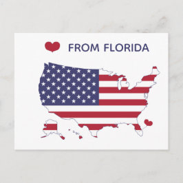 Carte Postale Amour de Floride - State Pride - Drapeau américain