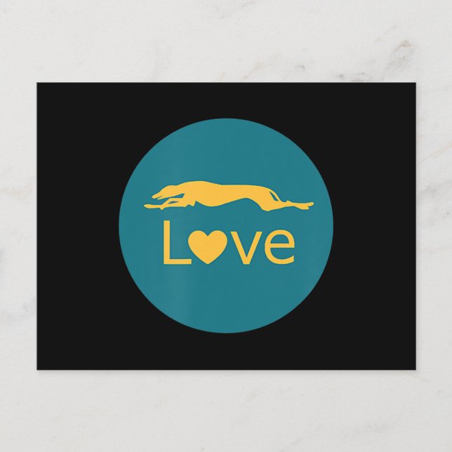 Carte Postale Amour de Greyhound de course à la retraite (Devant)