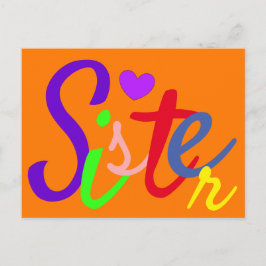 Carte Postale Amour de Soeur colorée