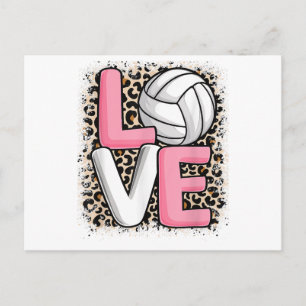 Carte Postale Amour de Volleyball Imprimé Léopard Femmes Filles