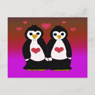 Carte Postale Amour des pingouins