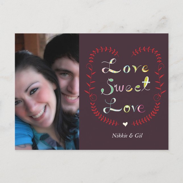 Carte Postale amour doux (Devant)