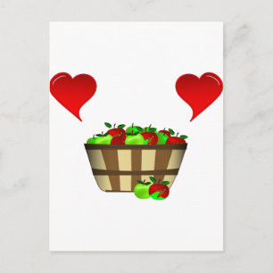 Carte Postale Amour du panier de pomme