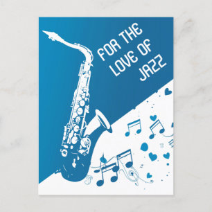 Carte Postale Amour du saxophone de jazz