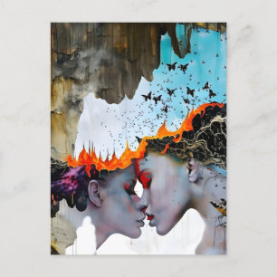 Carte Postale Amour en feu