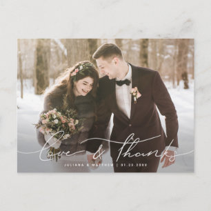 Carte Postale Amour et Merci Décontracté Script Mariage Merci