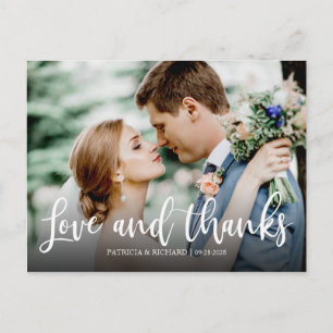 Carte Postale Amour Et Merci Élégant Mariage Photo Merci