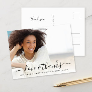 Carte Postale Amour et Merci Graduation Photo Overlay