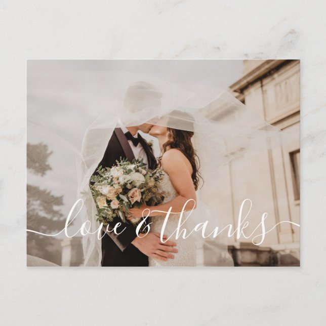 Carte Postale Amour Et Merci Mariage Photo Merci (Devant)